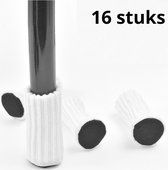 Stoelpoot beschermers - Stoelpoot sokken - Vloerbeschermer - Stoelpootdoppen - Wit/Zwart - 16 stuks