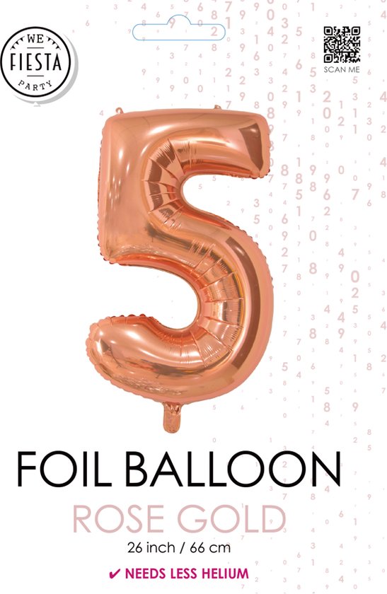 Folieballon 26 Nmr 5 Rosé Goud 