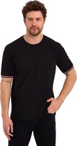 Comeor T-shirt Heren Korte Mouw met Patroon - Katoen - Zwart - 3XL