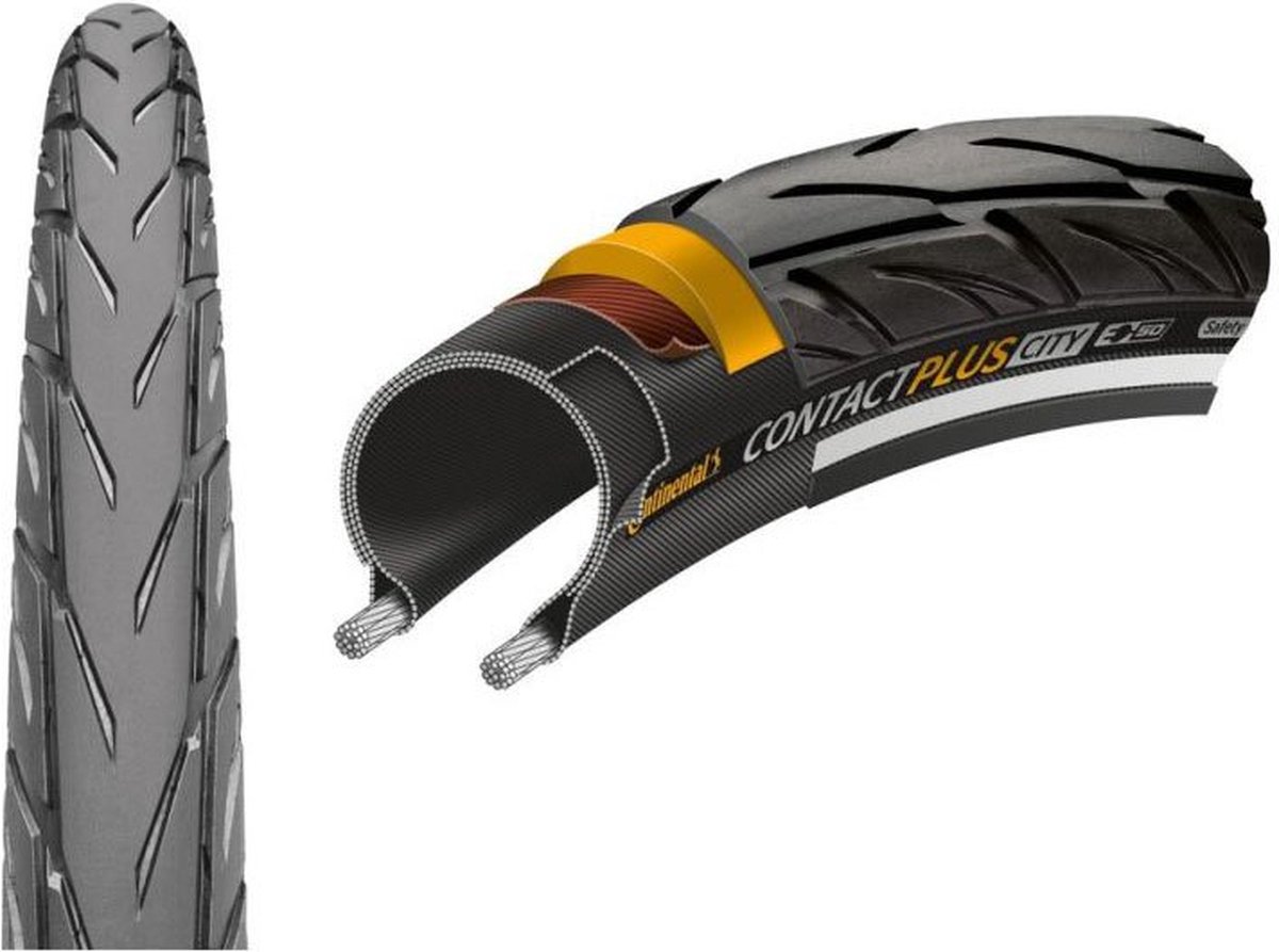 Continental Contact Plus City Clincher band 28" E-50 Reflex, zwart Bandenmaat 47-622 | 28x1,75" – foto 3