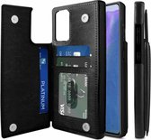 ShieldCase portemonnee hoesje geschikt voor Samsung Galaxy S23 Ultra wallet case (zwart) - geschikt voor Samsung Galaxy S23 Ultra portemonnee hoesje - Ruimte voor 2 pasjes
