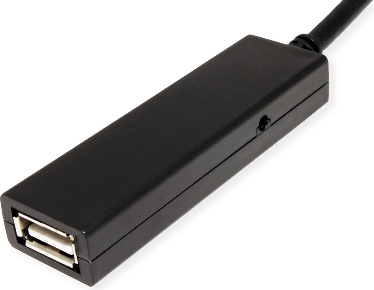 VALUE USB 2.0 Verleng kabel met actieve Repeater, A - C, zwart, 10 m