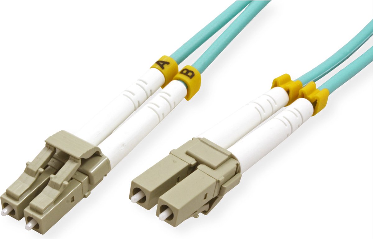 VALUE F.O. kabel 50/125µm, LC/LC, OM3, turkoois, 1 m