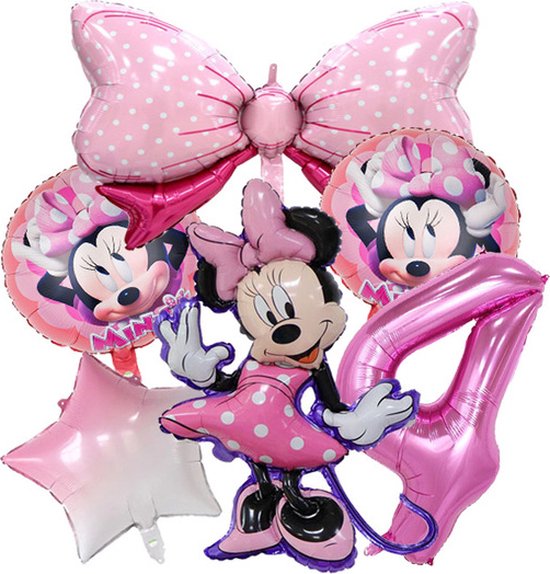 4 ans - Ensemble de Ballons - 1Set - Disney - Minnie Mouse - Thema - Fille  