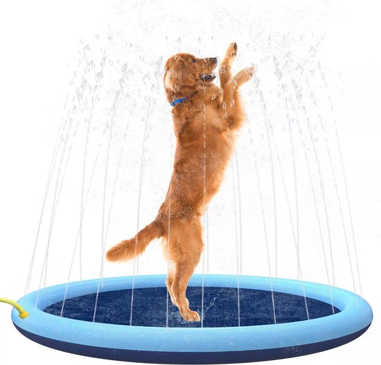 Dutchwide Ø 100cm Hondenzwembad - Met Sproeiers - Anti Slip Hondendouche - Bad voor Honden - Waterspeelgoed Hond - Fontein - Zwembad - Hondenbad
