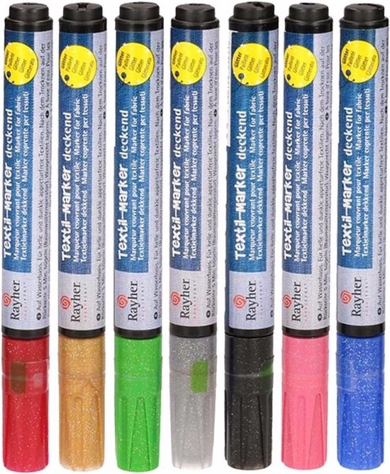 Stylo textile à paillettes dorées
