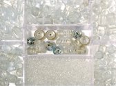 Transparante glaskralen 115 gram in 7-vaks opbergbox/sorteerbox - kralen - DIY sieraden maken - Hobby/knutselmateriaal