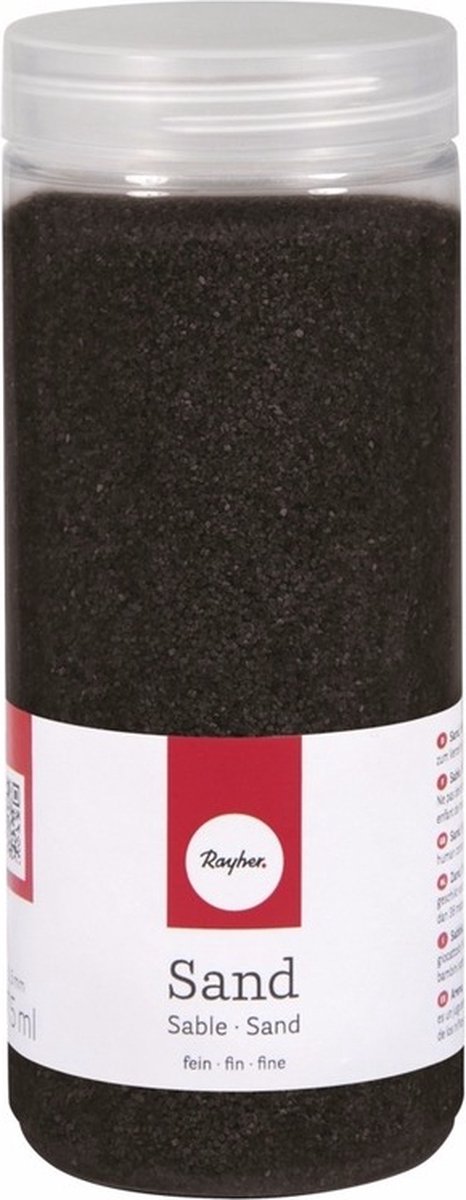 Rayher hobby Fijn decoratie zand korrels - zwart - 475 ml - zandkorrels - knutselmateriaal - 0.1 tot 0.5 mm