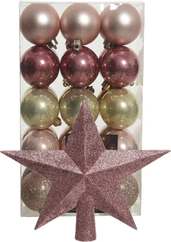 Kerstballen zwart 6 cm assorti (37 stuks