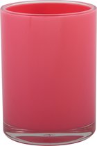 MSV Badkamer drinkbeker/tandenborstelhouder Aveiro - PS kunststof - fuchsia roze - 7 x 9 cm