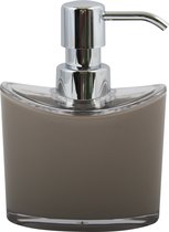 MSV Zeeppompje/dispenser Aveiro - PS kunststof - beige/zilver - 11 x 14 cm - 260 ml