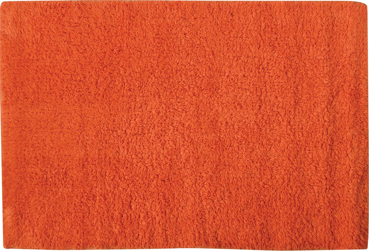 MSV Badkamerkleedje/badmat tapijtje - voor op de vloer - oranje - 40 x 60 cm - polyester/katoen