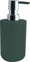 MSV Pompe/distributeur de savon Porto - Plastique PS - vert foncé/argent - 7 x 16 cm - 260 ml