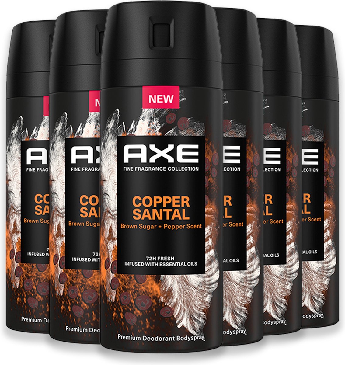Axe Déodorant Fine Fragrance Spray Copper Santal 150 ml 4+2