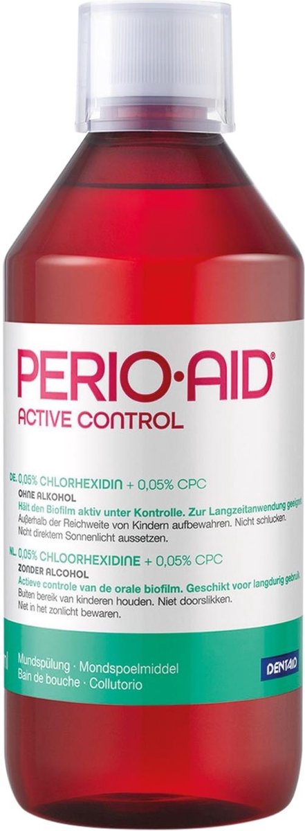 PerioAid Mondspoelmiddel Active Control 0,05% - 4 x 500 ml - Voordeelverpakking