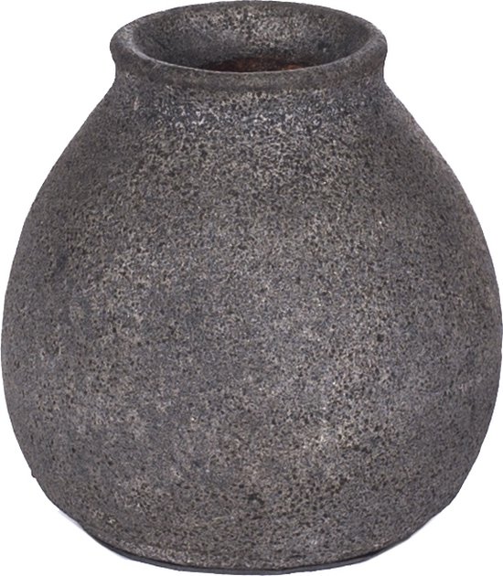 STILL Kleine Pot - Vaasje - Aardewerk - Dark Grey - Donkergrijs - 12x12 cm