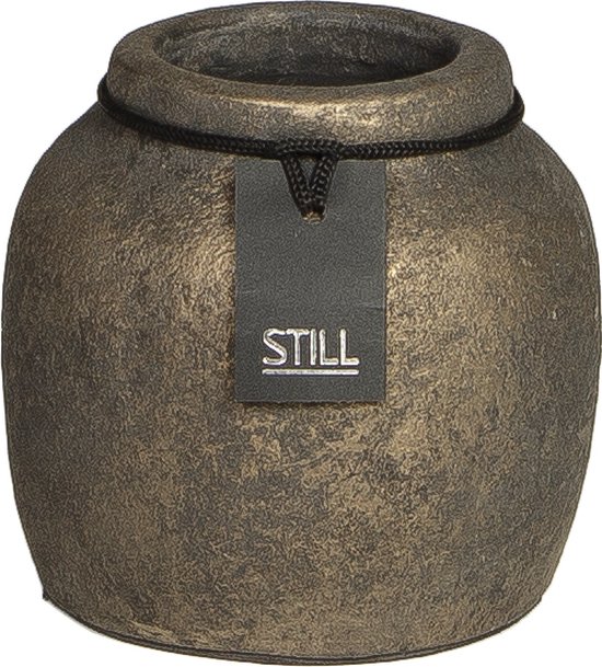 STILL Kleine Vaas - Pot - Aardewerk - Gold - Goud - 12x12 cm