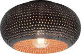 Plafondlamp Disk Punch | 1 lichts | zwart / bruin | metaal | Ø 35 cm | dimbaar | eetkamer / woonkamer / hal / slaapkamer | modern / sfeervol design