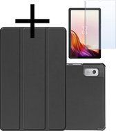 Hoesje Geschikt voor Lenovo Tab M9 Hoesje Case Hard Cover Hoes Book Case Met Screenprotector - Zwart