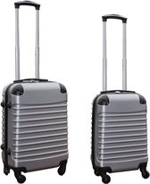 Travelerz kofferset 2 delig ABS handbagage koffers - met cijferslot - 27 en 39 liter – zilver