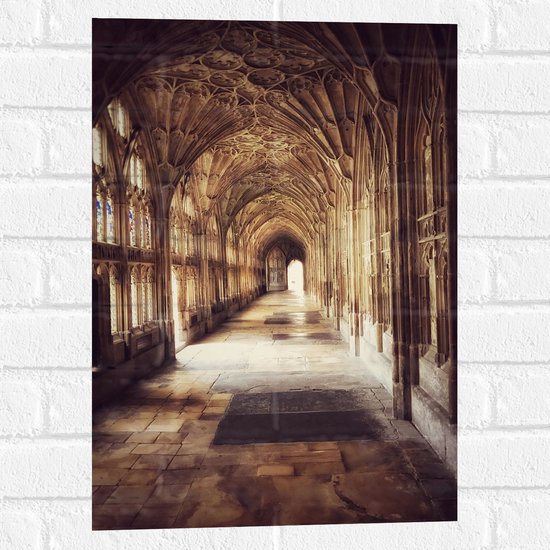 Muursticker - Gangen van Kathedraal van Gloucester, Engeland - 40x60 cm Foto op Muursticker