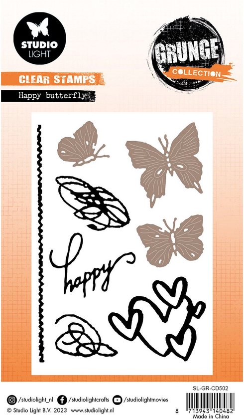 Studio Light Grunge Collection Cutting Dies Happy Butterfly | bol