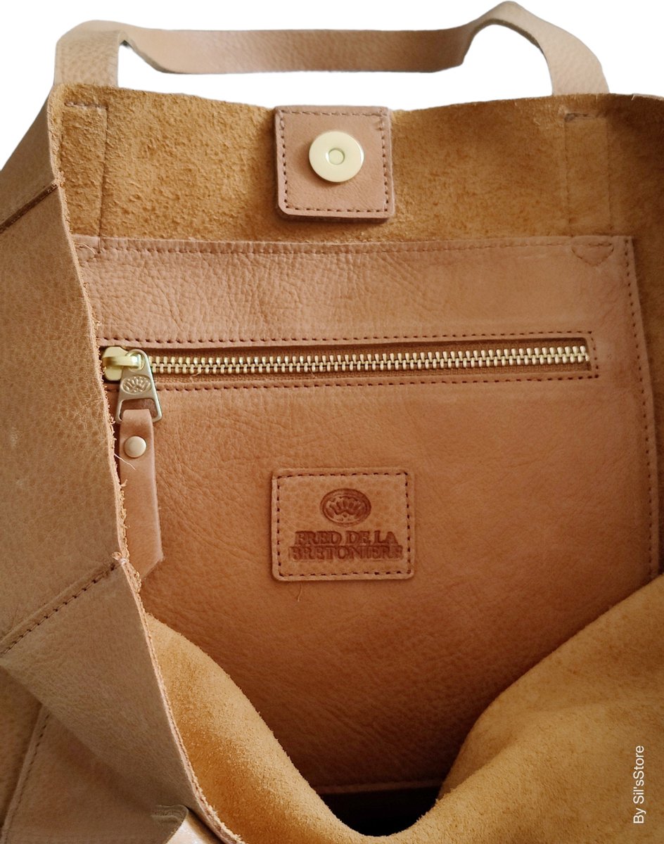 Fred de la Bretoniere shopper cognac bruin leer Shabbies bol
