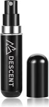 Descent | Hervulbare Parfumflesjes | 5ml | Zwart | Parfum Verstuiver | Mini parfum flesje voor op reis | Navulbaar