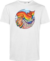 T-shirt Pride Day | Gay pride shirt kleding | Regenboog kleuren | LGBTQ | Wit | maat L