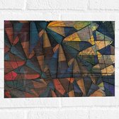 Muursticker - Patroon van Verschillende Kleuren Drie- en Vierhoeken - 40x30 cm Foto op Muursticker