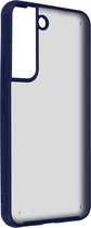 Geschikt voor Samsung S22 Stijve Ultradunne Verhoogde Rand Blauwe Case