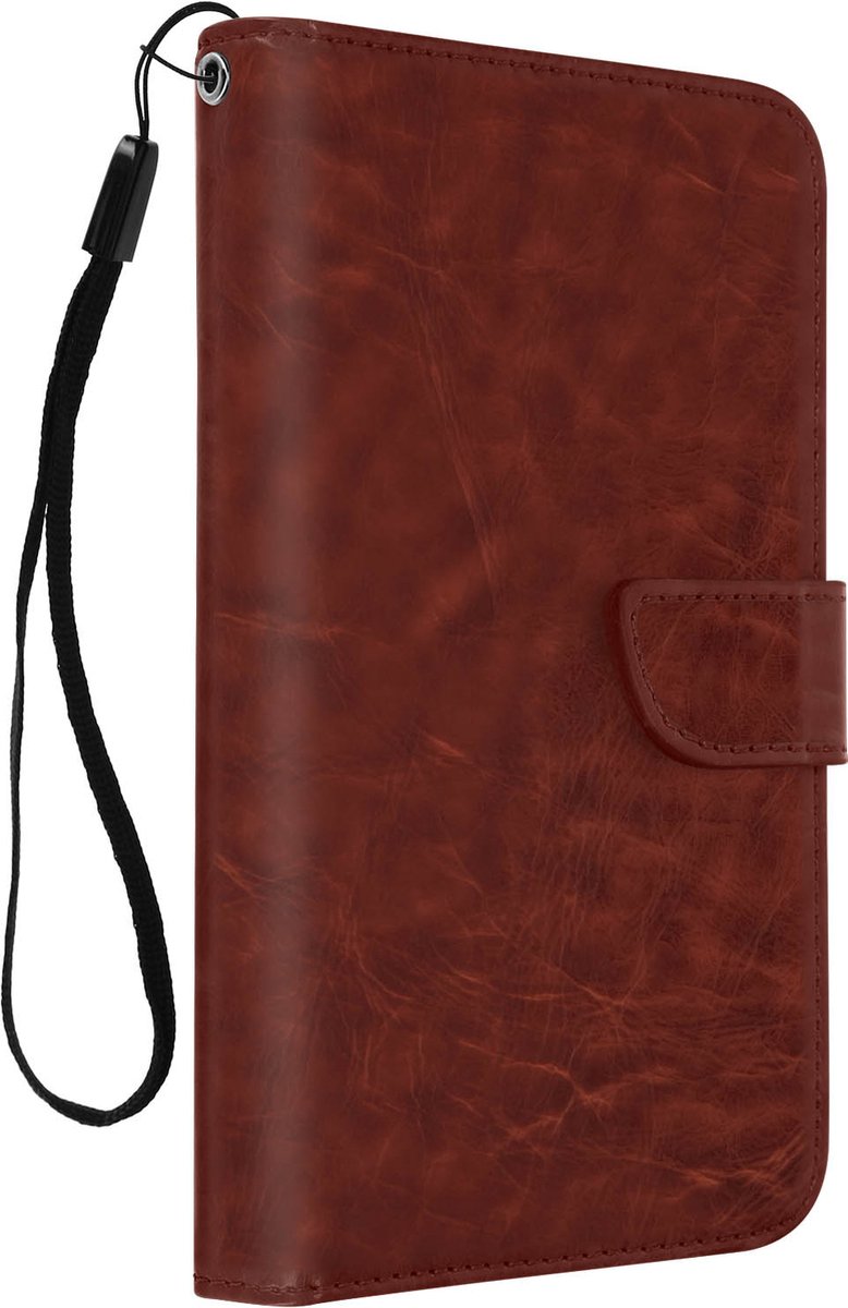 Hoes Smartphones van 5,0'' tot 5,3'' Wallet Multi-storage Camera Slide Bruin