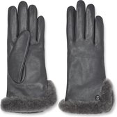 UGG W Leather Sheepskin Vent Glove Dames Handschoenen - Grijs - Maat L