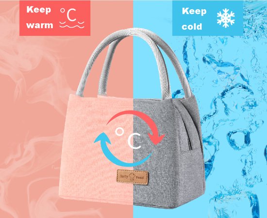 Rainbecom - Sacs isothermes - Sac à lunch - 19x27x16 cm - 7 litres - Grijs - Isolation - Polyester cationique 300D - Riem de poignée - Sac isotherme - Sac à lunch - Sac isotherme - Sac de pique-nique