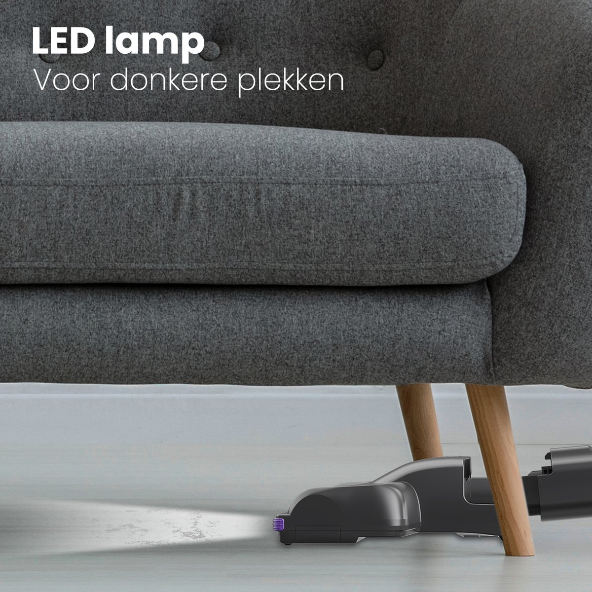 Auronic Steelstofzuiger Draadloos 220W - Draadloze Stofzuiger - HEPA Filter - Zelfstaand - Op Accu - Zonder Zak - Kruimeldief - Vacuum Cleaner - Grijs/Paars — afbeelding 6