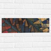 Muursticker - Patroon van Verschillende Kleuren Drie- en Vierhoeken - 60x20 cm Foto op Muursticker
