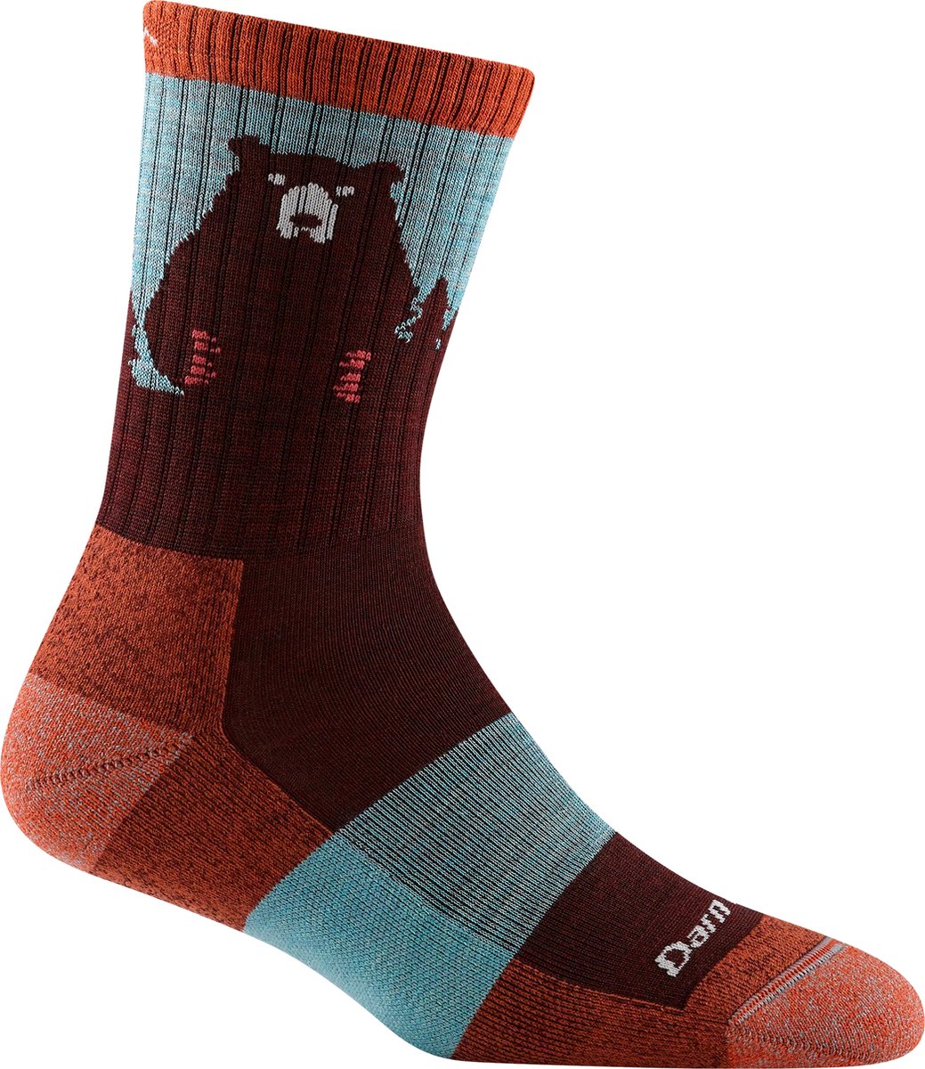 Bear Town Micro Crew Lightweight with Cushion Hikingsokken en wandelsokken van merinowol Rood