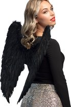 Boland - Engelenvleugels zwart (65 x 65 cm) Zwart - Volwassenen - Vrouwen - Engel - Halloween en Horror- Feeën, Elfjes en Engeltjes- Fantasy