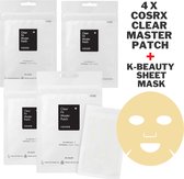 COSRX Ultra-Thin Acne Clear Fit Face Skin Patches + 1 Surprise K-Beauty Sheet Mask - Extra Dun & Transparant - Master Package Set 4 Packs of 18 Patches