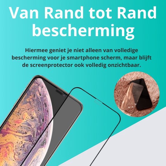 Screenprotector voor iPhone Se (2020) Zwart Rand 6D Bescherming Krassen bestendig... bol