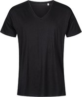 Men's T-shirt met V-hals en korte mouwen Black - XL