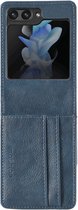 iMoshion Hoesje Geschikt voor Samsung Galaxy Z Flip 5 Hoesje Met Pasjeshouder - iMoshion Luxe Bookcase flip versie - Donkerblauw