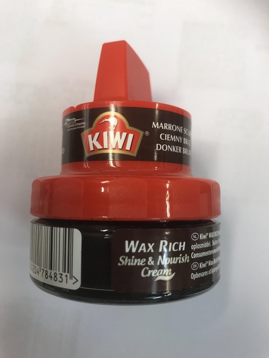 Kiwi schoensmeer bruin 2 stuks glazen potje met aanbrengspons | bol.com