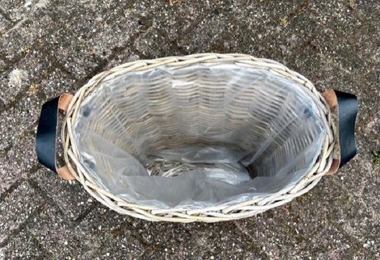 Panier de rangement ovale Rotin Gris 50x30x55