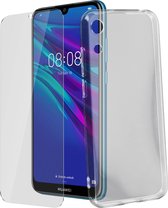 Case Geschikt voor Huawei Y6 2019 siliconengel en gehard glas 9H Transp.