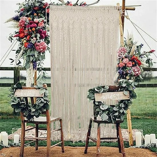 Macrame Wandkleed - Boho Decoratie - Wandhanger - Katoen - 100x40 cm