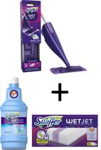 Ensemble balai Swiffer WetJet StartSet + bouteille de recharge de 1,25 litre + 10 Lingettes démaquillantes