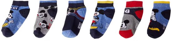 Disney Mickey Mouse - Sneakersokken - 6 paar - Jongens - Maat 27/30 - Cadeau - kado - Sinterklaas cadeau