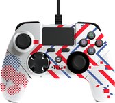 X-Rocker - Manette PS4 - Manette filaire - Esports Pro - Compatible PS3 - Wit/ Rouge / Blauw