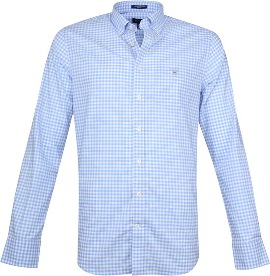 Gant - Vichy Blauw à carreaux - S - Homme - Regular-fit